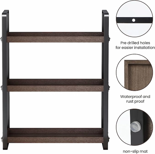 3-Tier Wooden Bathroom Counter Organizer - Image 4